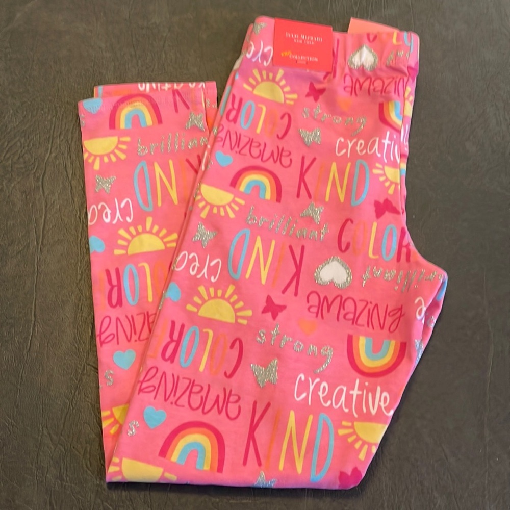Girls 7/8 NWT Isaac Mizrahi Pink Capris Color Amazing Strong Sun Rainbow Legging